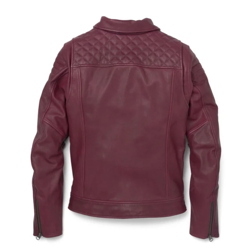 Women's Bezel Biker Collar Leather Jacket