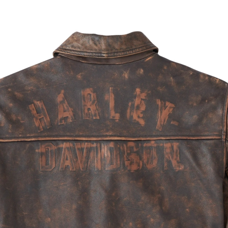 Men's Gas & Oil Leather Jacket - Brown Leather