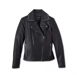 Women's Classic Eagle Studded Leather Jacket