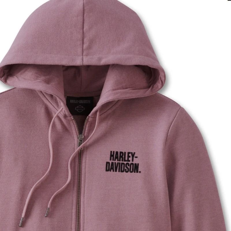 Women's Special Bar and Shield Zip Front Hoodie - Grape Shake Heather