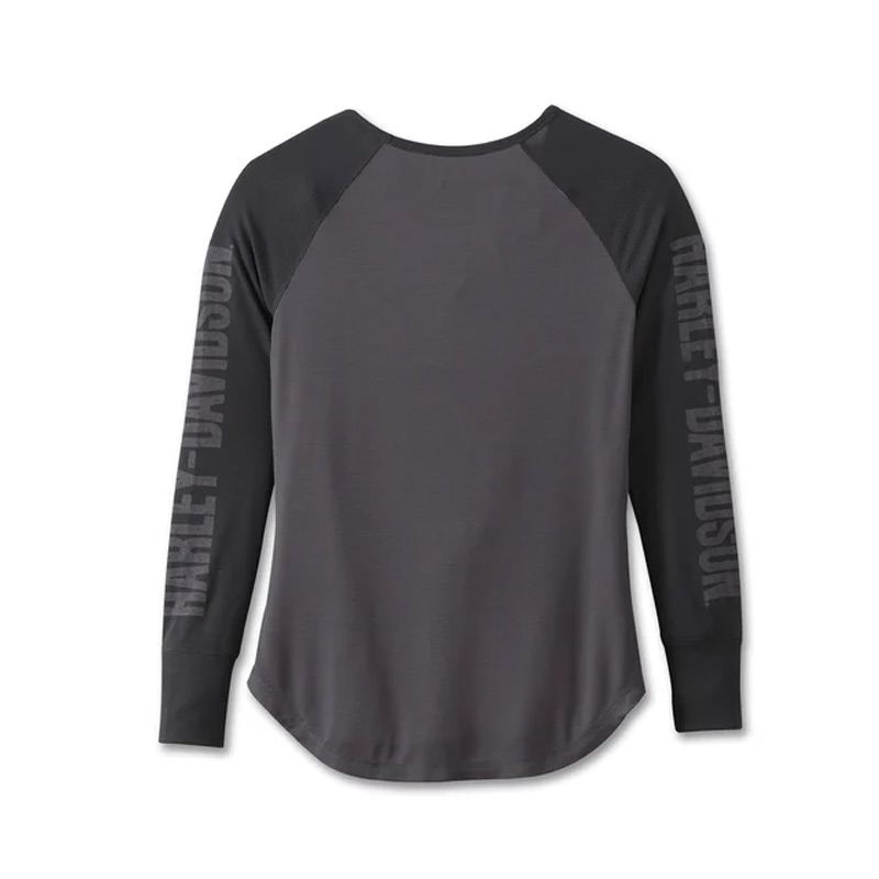 Women's Authentic Bar & Shield Rib-Knit Top - Colorblocked - Blackened Pearl