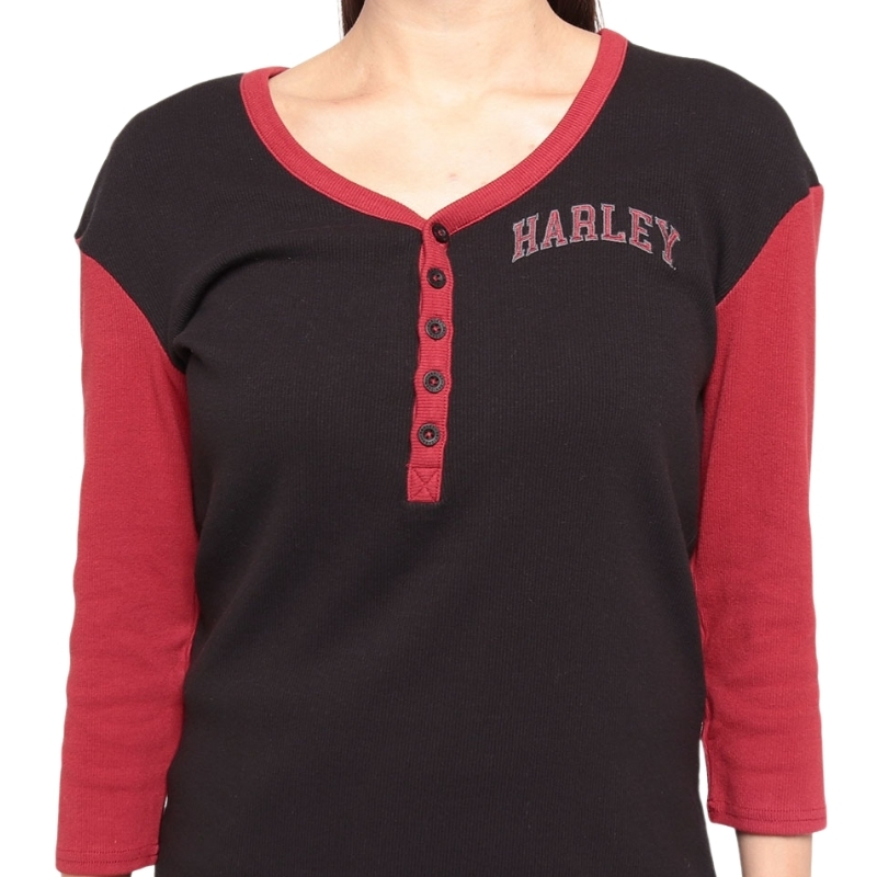 Women's Pride Contrast Henley - Colorblocked - Black Beauty