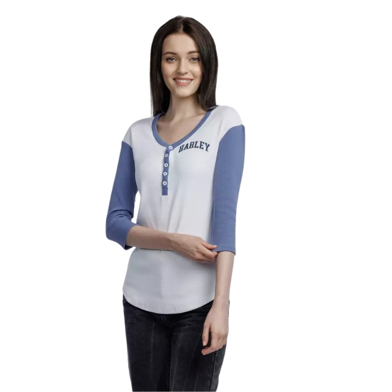 Women's Pride Contrast Henley - Colorblocked - Bright White