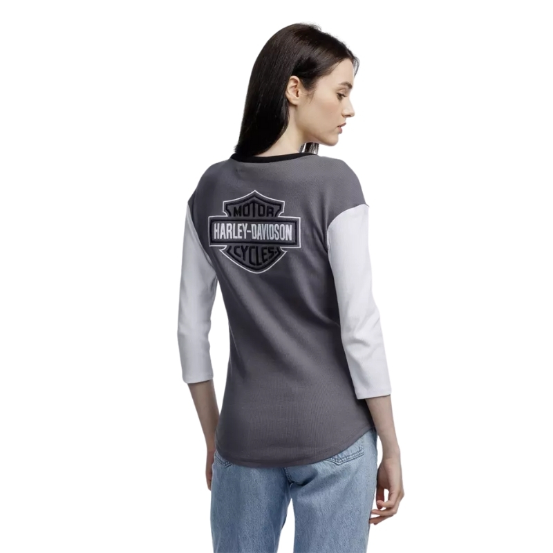 Women's Pride Contrast Henley - Colorblocked - Blackened Pearl