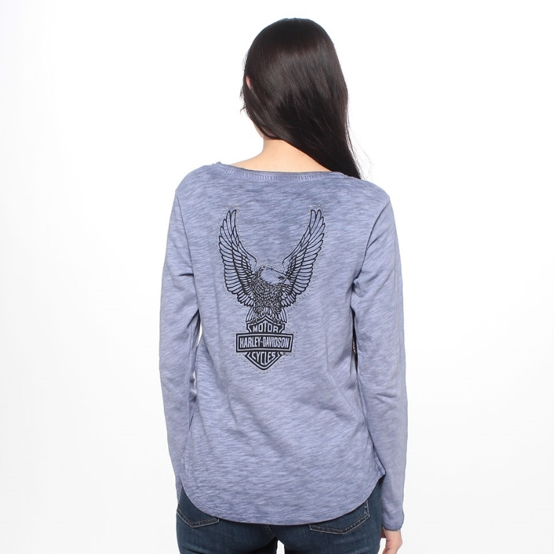 Women's Throttle Lace-Up Knit Top - Colony Blue