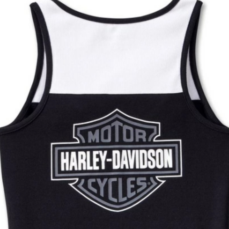 Women's Star Spangled Banner Henley Tank - Colorblocked - Black Beauty
