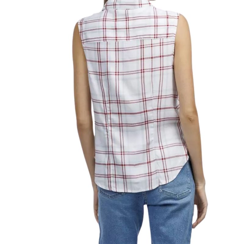 Women's Faith Sleeveless Plaid Shirt - YD Plaid - Bright White