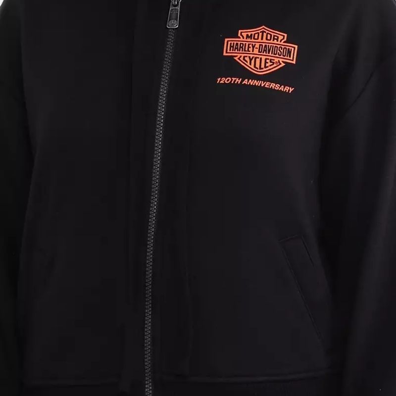 Women's 120th Anniversary Zip Front Hoodie Black
