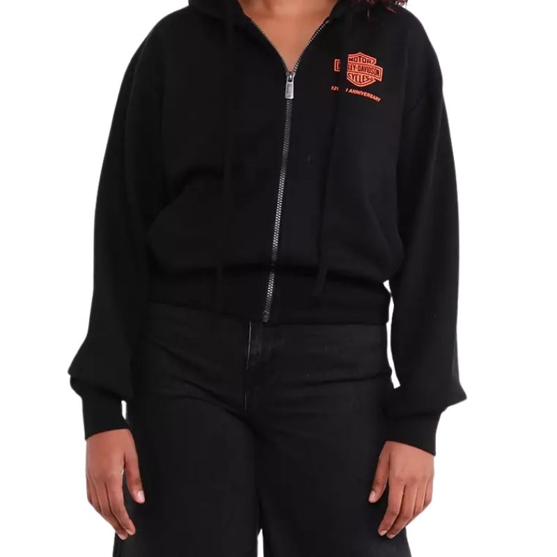 Women's 120th Anniversary Zip Front Hoodie Black