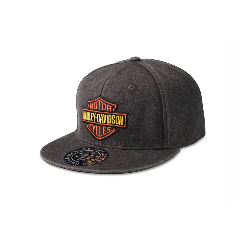 Bar & Shield Washed Fitted Cap - Black Beauty