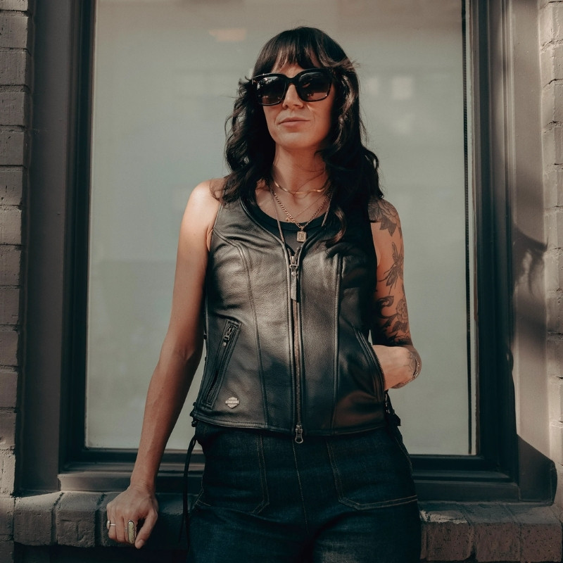 Women’s Avenue Leather Vest Side Lacing