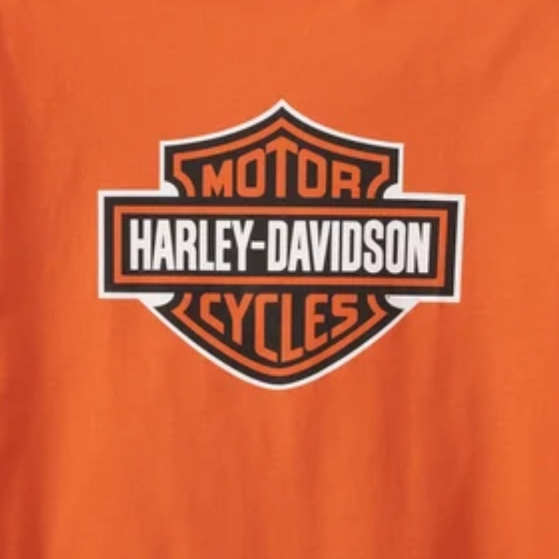 Men's Bar & Shield Long Sleeve Tee - Vintage Orange