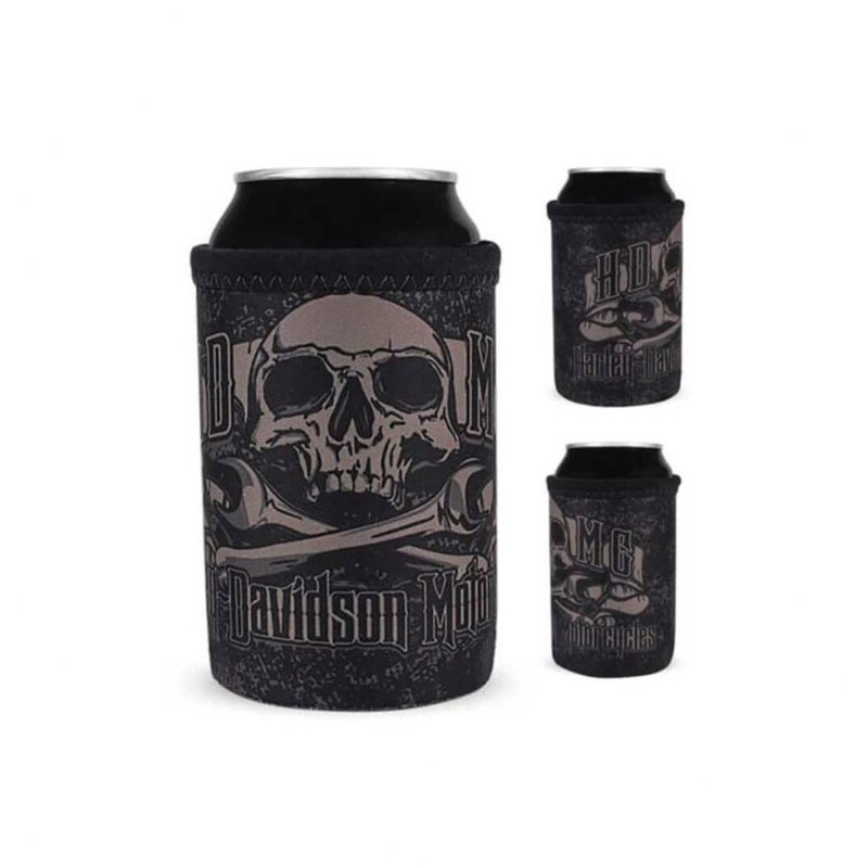 Grim Skulls Firm Bottom Neoprene Can Wrap – Black