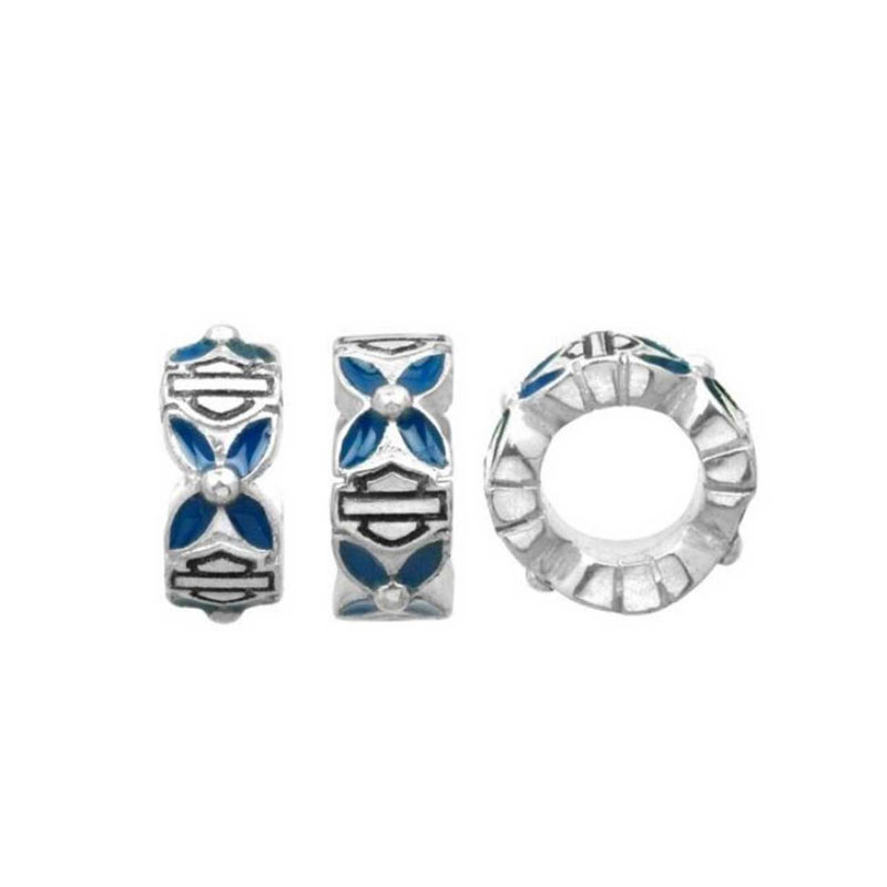 Women’S Blue Flower Spacer Ride Bead Charm Women’S Blue Flower Spacer Ride Bead Charm