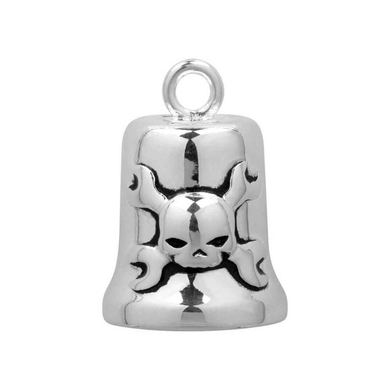 Wrenches And Skull B&S Motorcycle Ride Bell, Silver Wrenches And Skull B&S Motorcycle Ride Bell, Silver