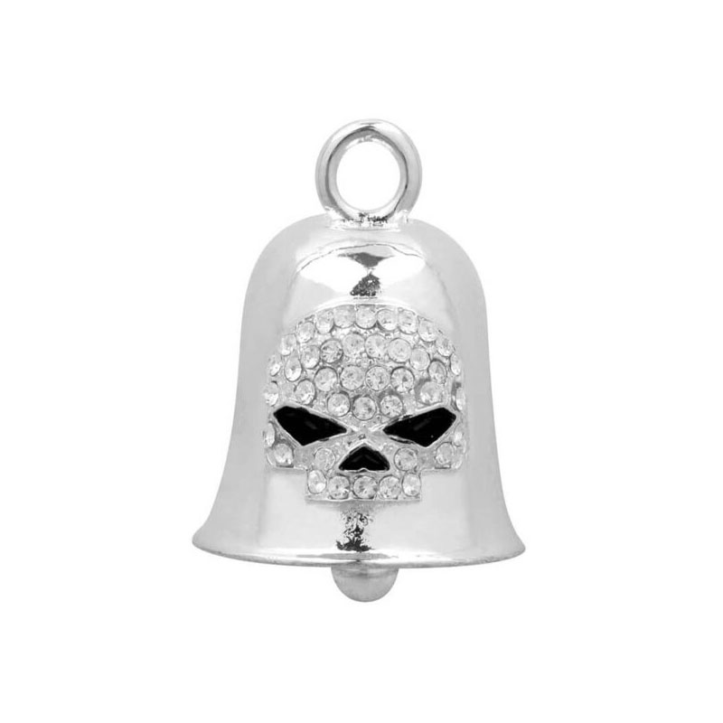 White Crystal Willie G Skull Bar & Shield Ride Bell