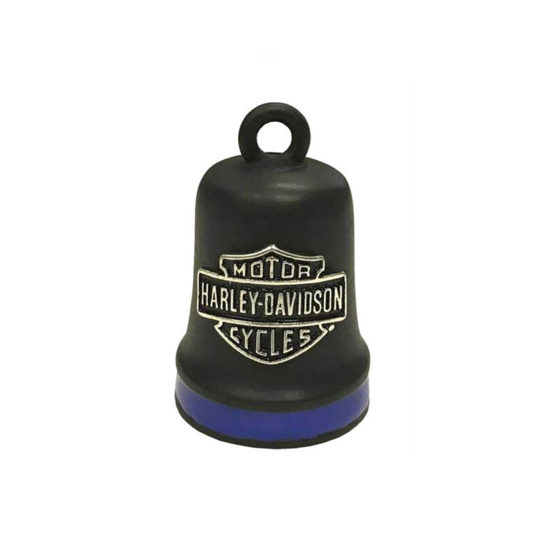 Bar & Shield Ride Bell Matte Black With Blue Stripe Bar & Shield Ride Bell Matte Black With Blue Stripe