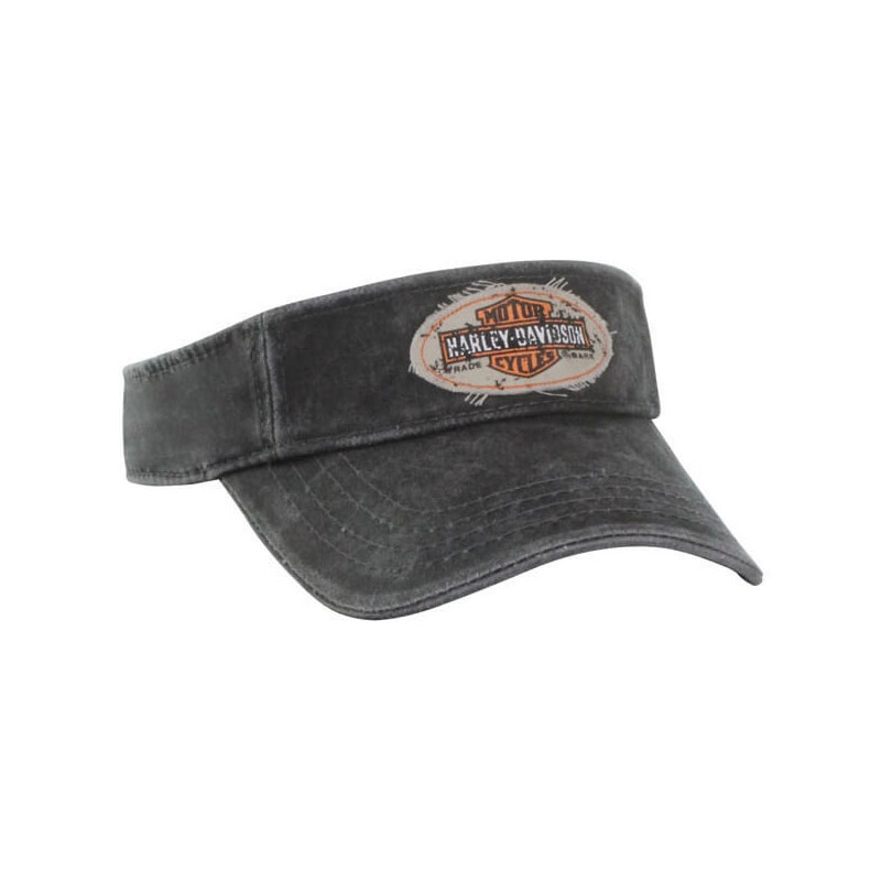 Men’s Long Bar & Shield Visor Cap Washed Black