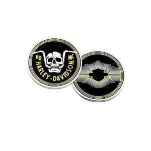 Retro Handlebar Skull Metal Challenge Coin