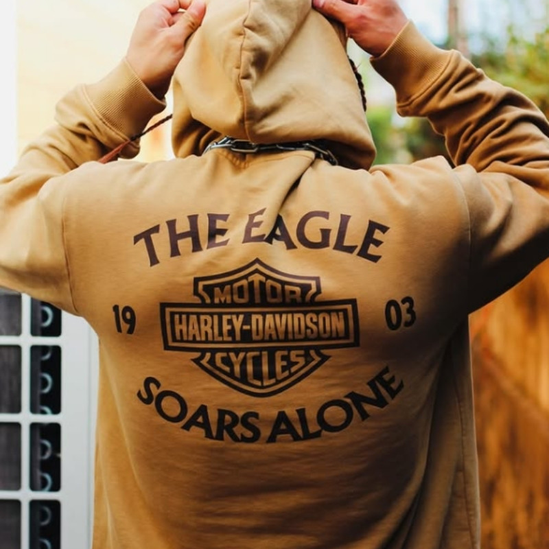 Eagle Soars Alone Slub Hoodie