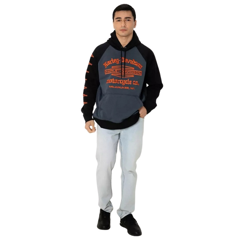 Men's Old English Stacked Bar & Shield Raglan Hoodie