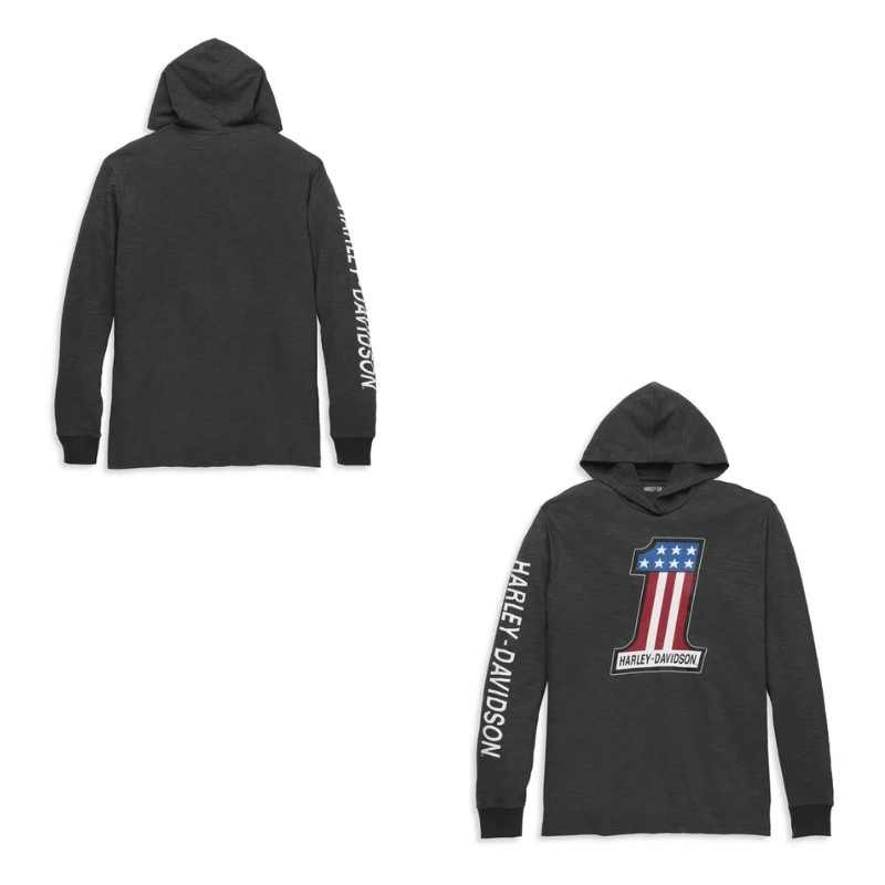 Men's #1 Race Slub Jersey Hooded Graphic Tee