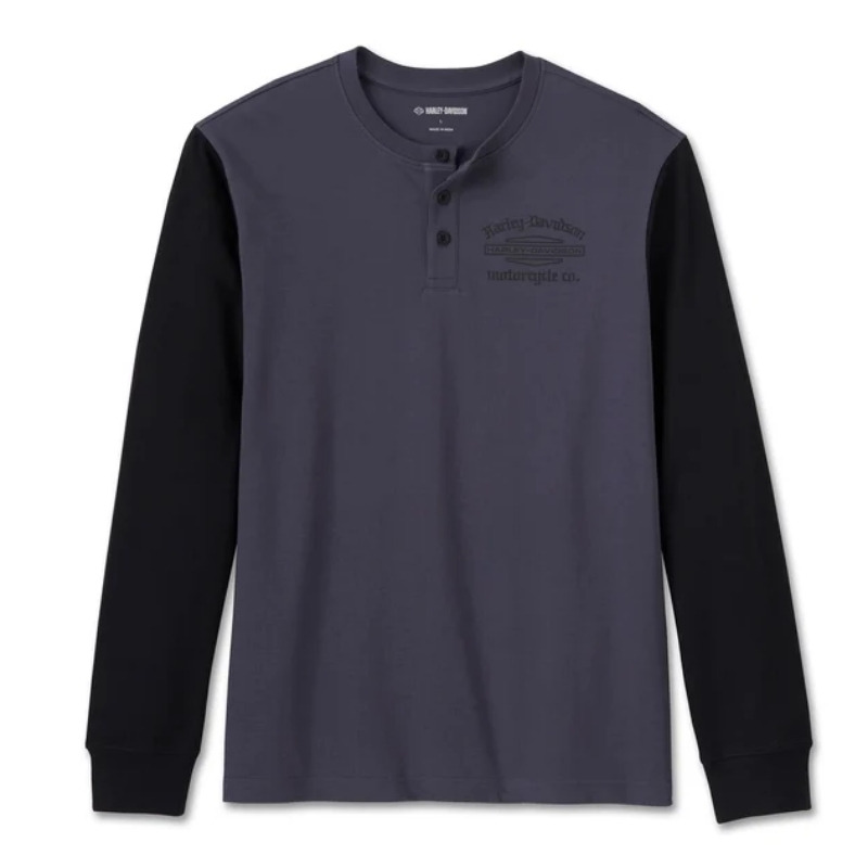 Men's Old English Stacked Bar & Shield Henley