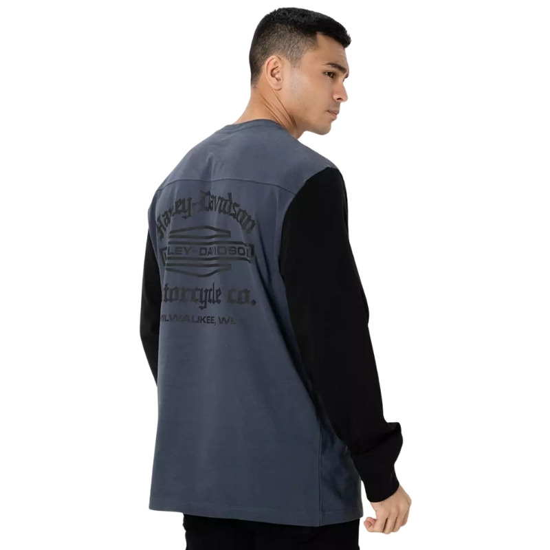 Men's Old English Stacked Bar & Shield Henley