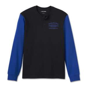 Men's Old English Stacked Bar & Shield Henley