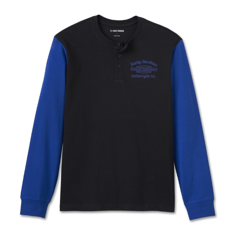 Men's Old English Stacked Bar & Shield Henley
