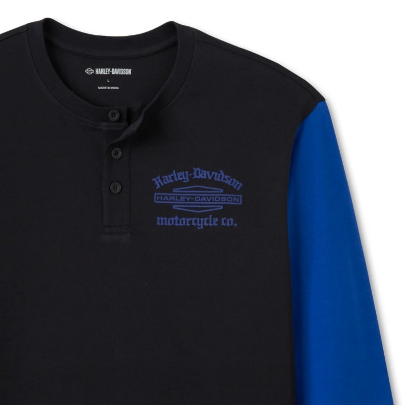 Men's Old English Stacked Bar & Shield Henley