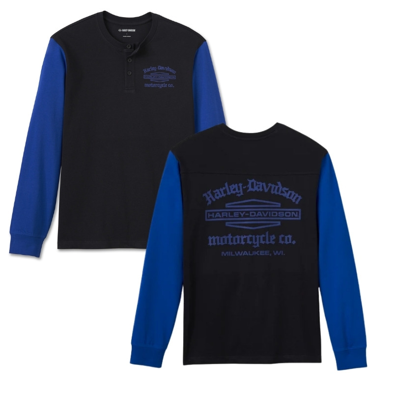 Men's Old English Stacked Bar & Shield Henley