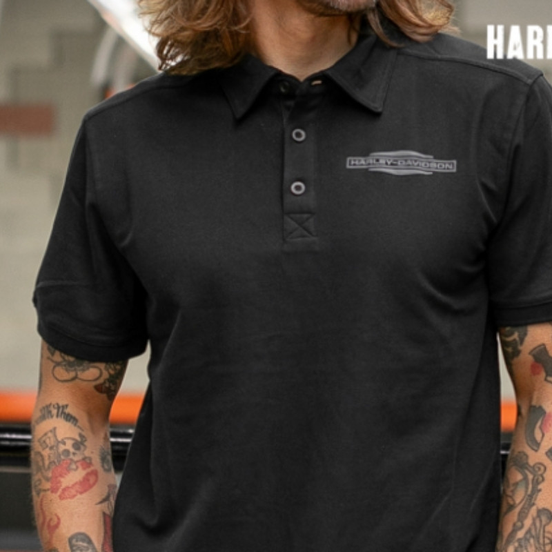 Stacked Bar & Shield Polo