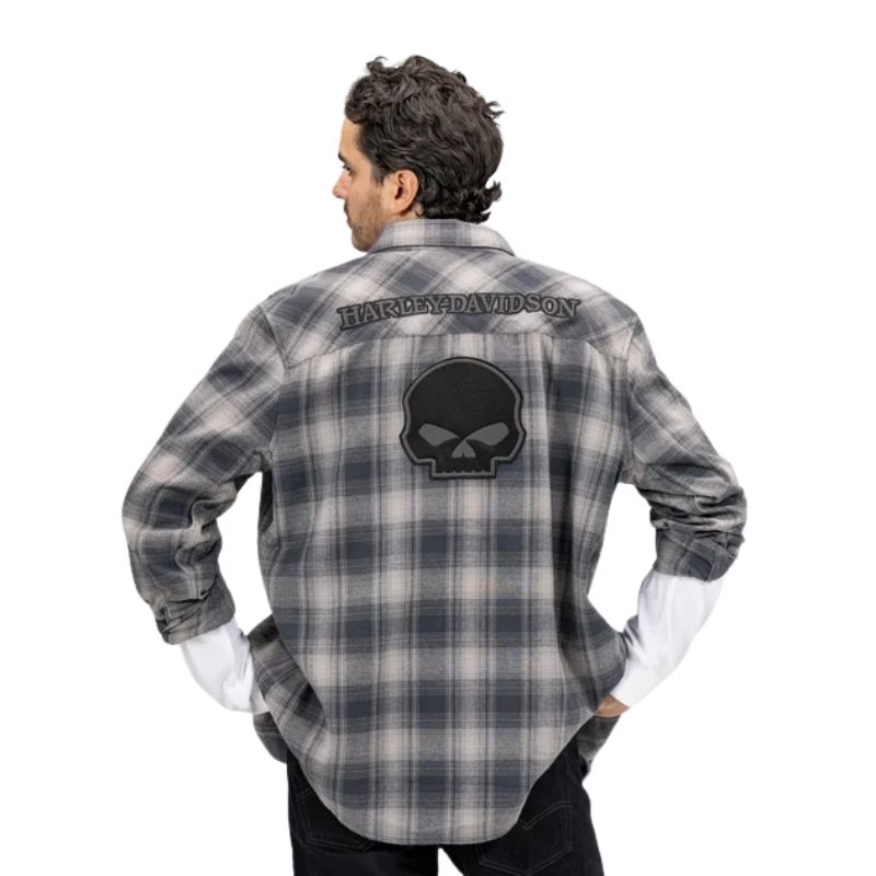Men's Willie G Skull Plaid Flannel Shirt