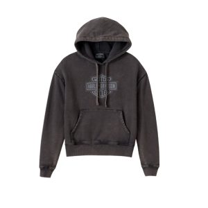 Women's Oversized Washed Bar & Shield Hoodie