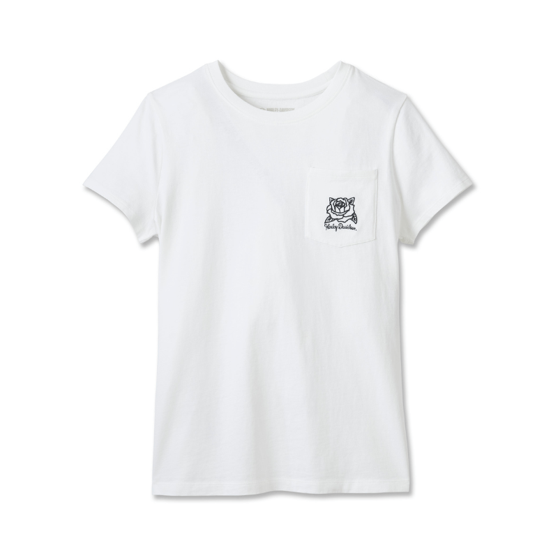 Women's H-D Rosebud Pocket Tee