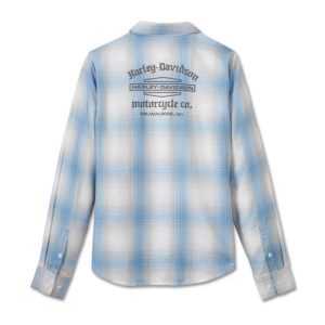 Women's Stacked Bar & Shield Long Sleeve Viscose Shirt
