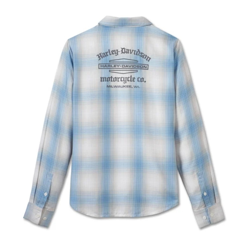 Women's Stacked Bar & Shield Long Sleeve Viscose Shirt