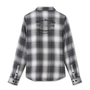 Women's Stacked Bar & Shield Long Sleeve Viscose Shirt