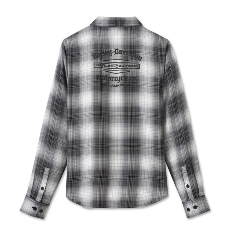 Women's Stacked Bar & Shield Long Sleeve Viscose Shirt