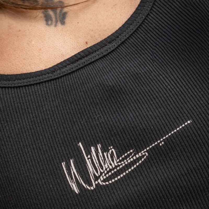 Women's Willie G Circle Skull Sketch Art Ribbed Tank