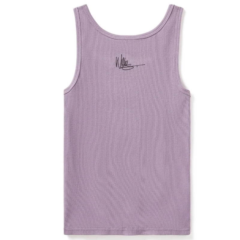 Women's Willie G Circle Skull Sketch Art Ribbed Tank