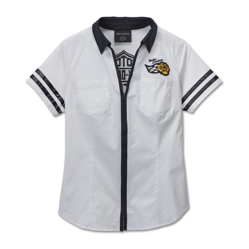 Women's Bar & Shield Zip Front Shirt