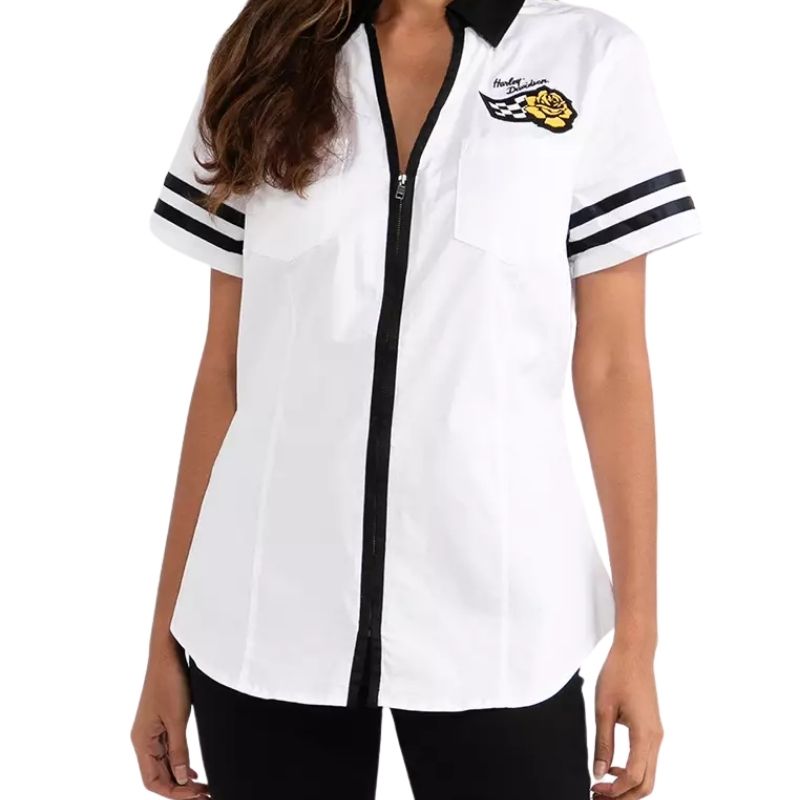 Women's Bar & Shield Zip Front Shirt