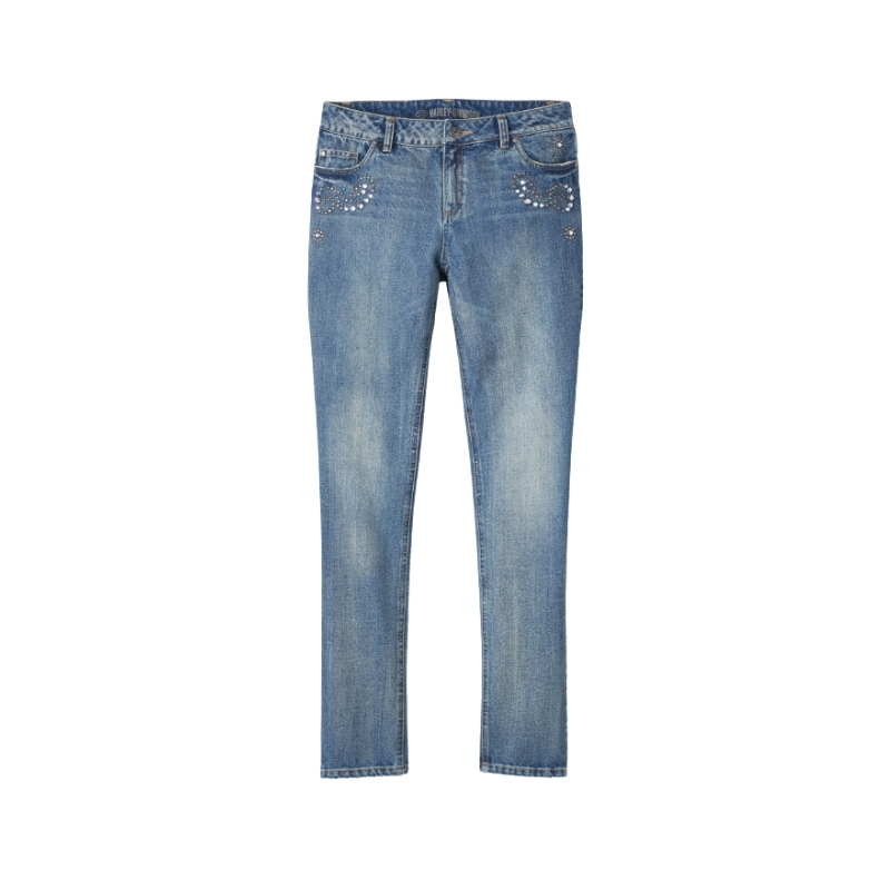 Women's Studded Out Embellished Denim Bottoms