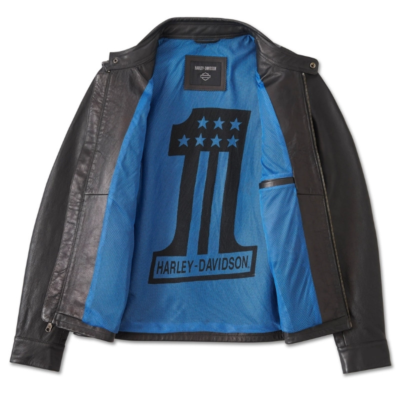 Men's Blue Steel Convertible Leather Jacket