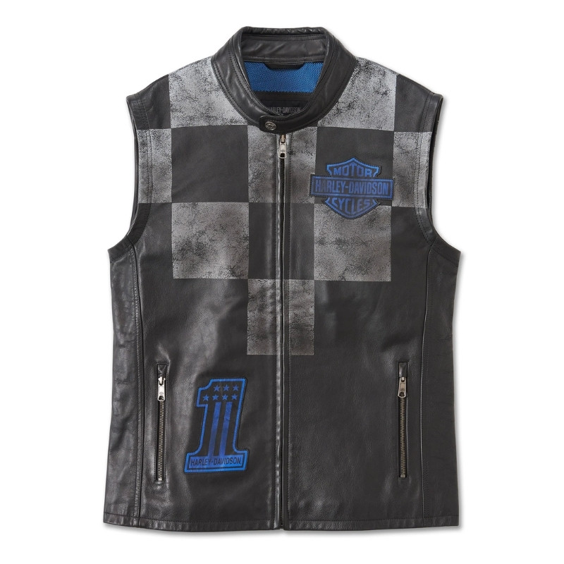 Men's Blue Steel Convertible Leather Jacket