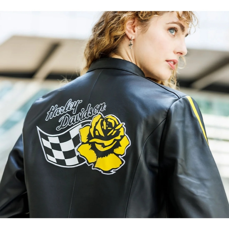 Women's Rose Racer Leather Jacket