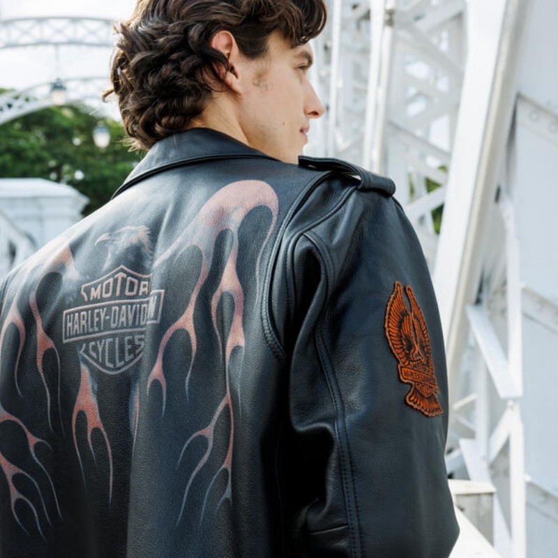 Men's Burning Eagle Leather Jacket