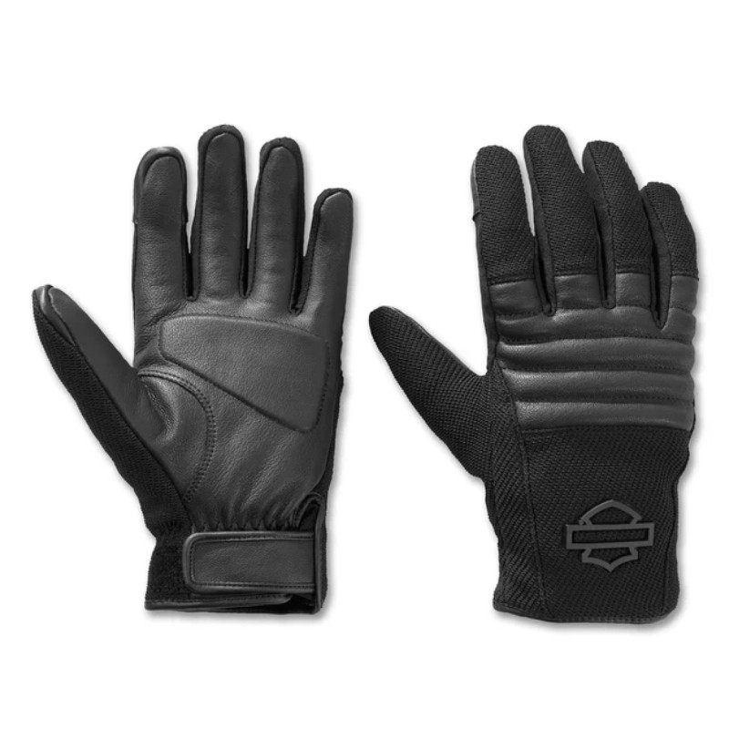 Men's H-D Dyna Knit Leather Riding Gloves